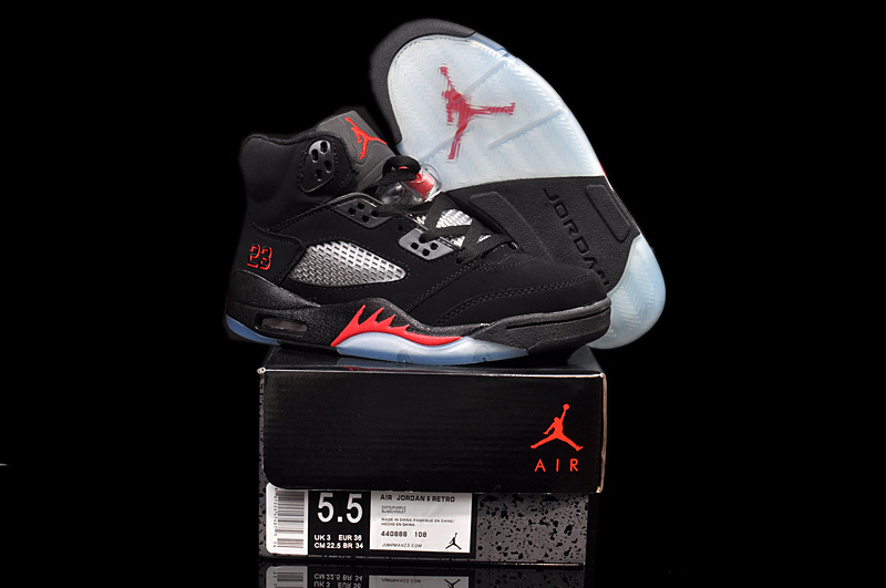 Air Jordan 5 Women Shoes Black/Gray Online